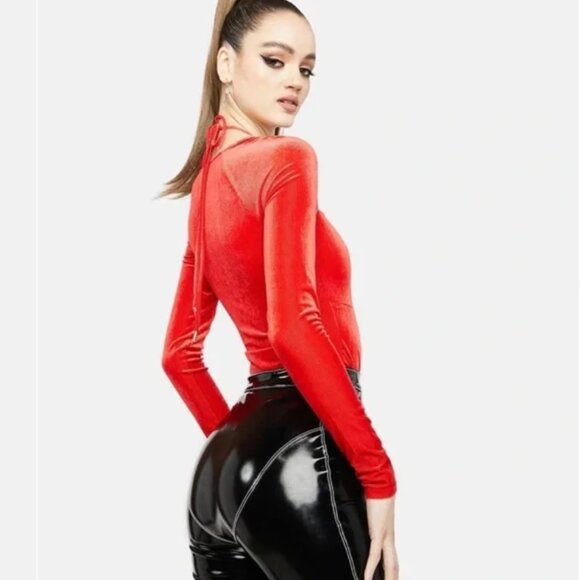 NWT AFRM Rouge Assunta Bodysuit Red size Medium - Picture 2 of 6